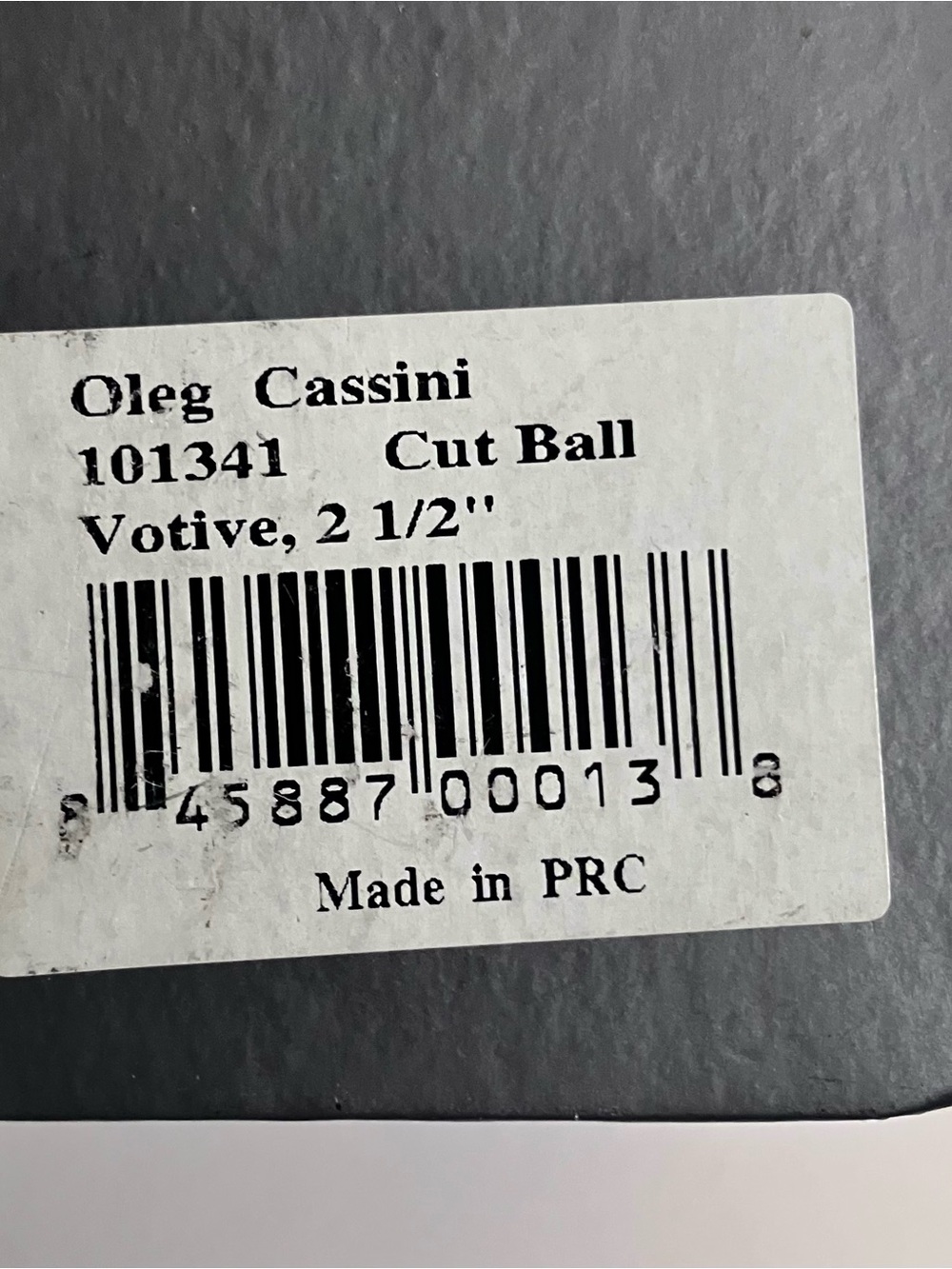 OLEG CASSINI Cut Ball CRYSTAL VOTIVE Candleholder / ORIGINAL BOX & Papers / 3in. - Picture 9 of 12